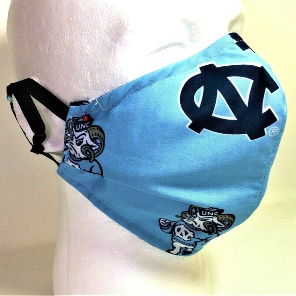 Three Child's  UNC Tar Heels Carolina Face Masks Reverse Plaid - Picture 3 of 8